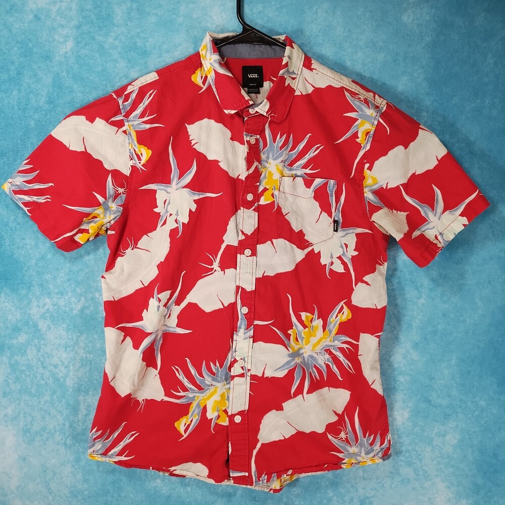 VANS Classic Fit Short Sleeve Men's Floral Shirt, Size Medium